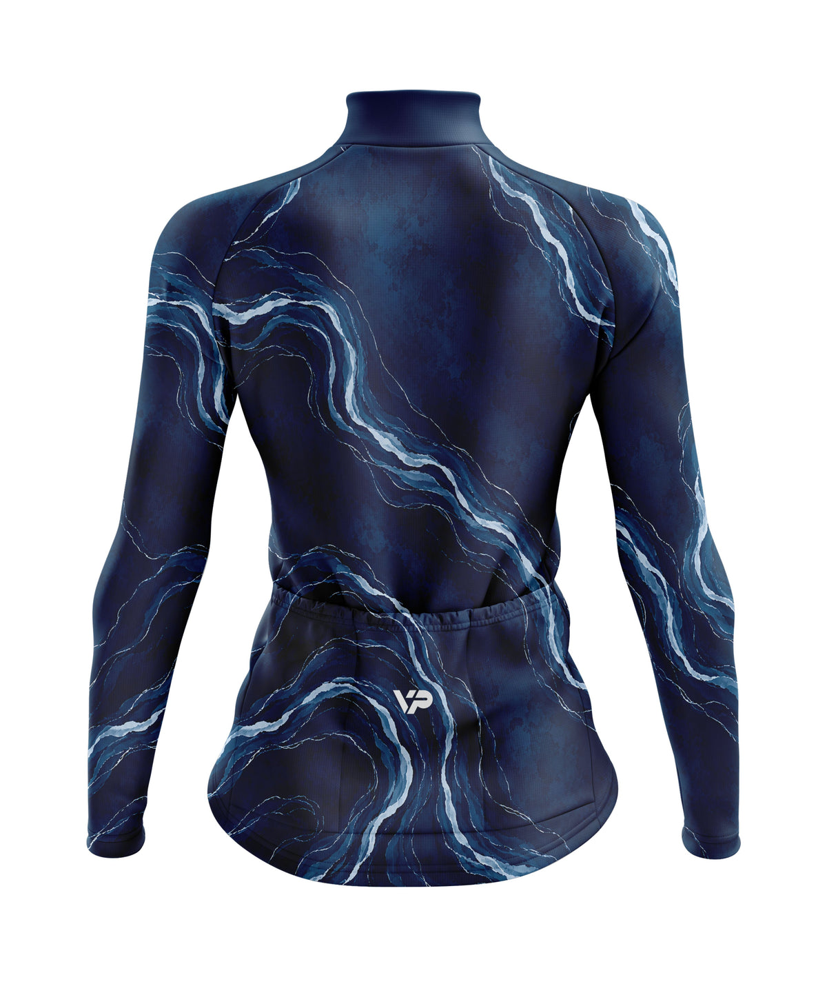 Women's Blue Waves Long Sleeve Cycling Jersey