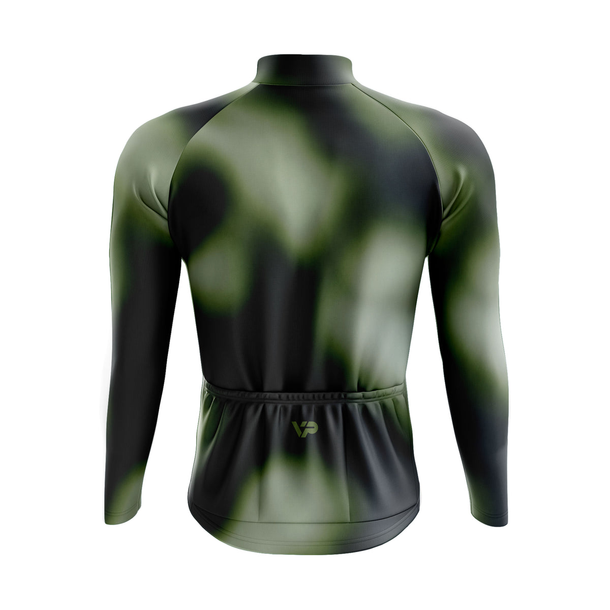Schwarzes Langarm -Radsporttrikot