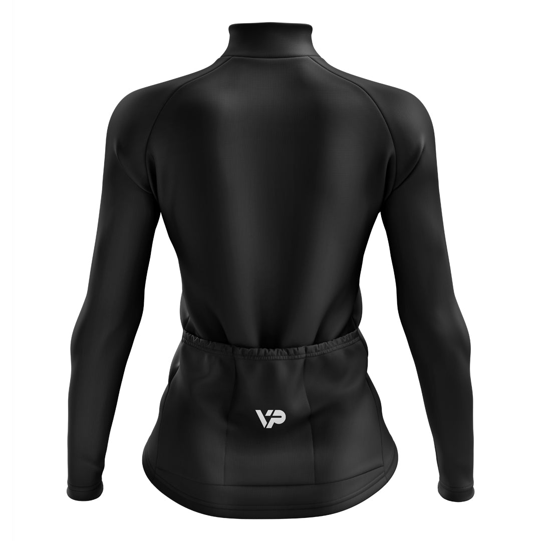 Women's Black Long Sleeve Cycling Jersey