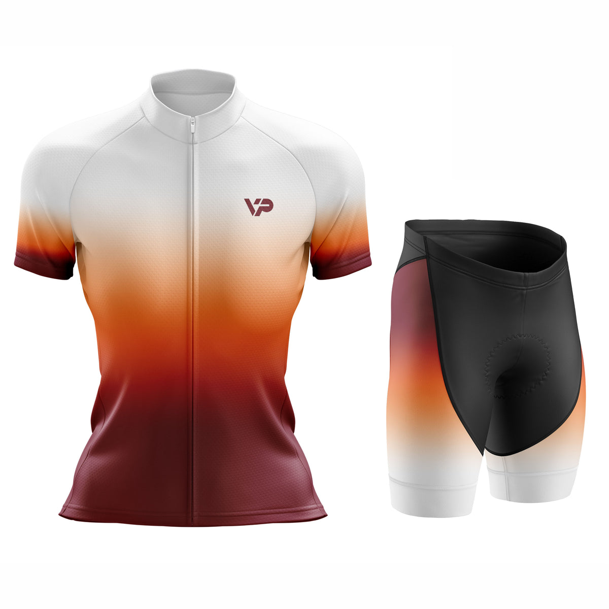 Women's Orange Gradient Cycling Kit