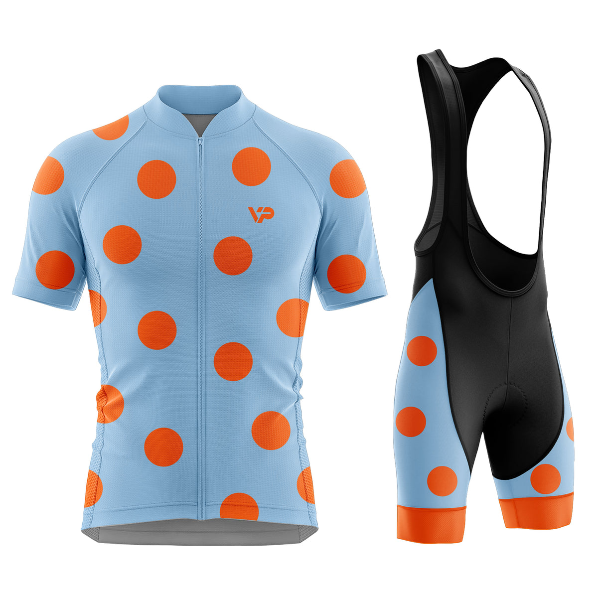 Light Blue Dots Cycling Kit