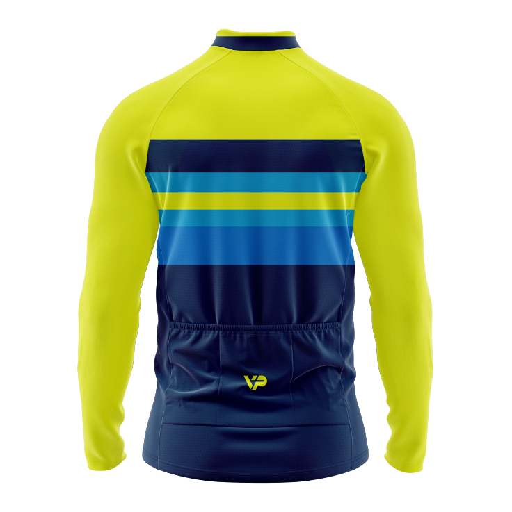 Yellow Lines Long Sleeve Cycling Jersey