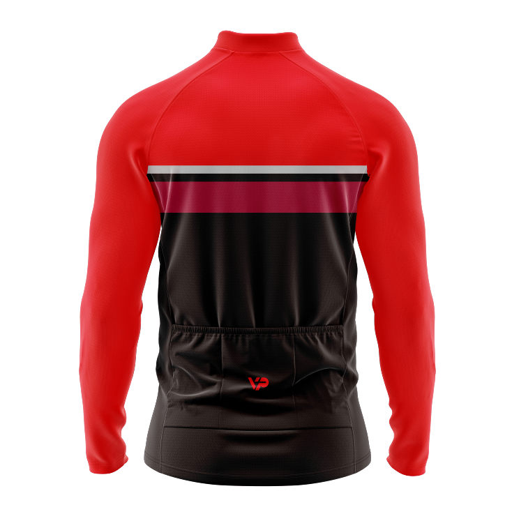 Red Long Sleeve Cycling Jersey
