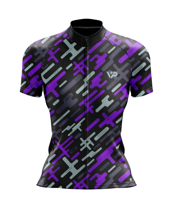Women's Purple Pattern Cycling Kit