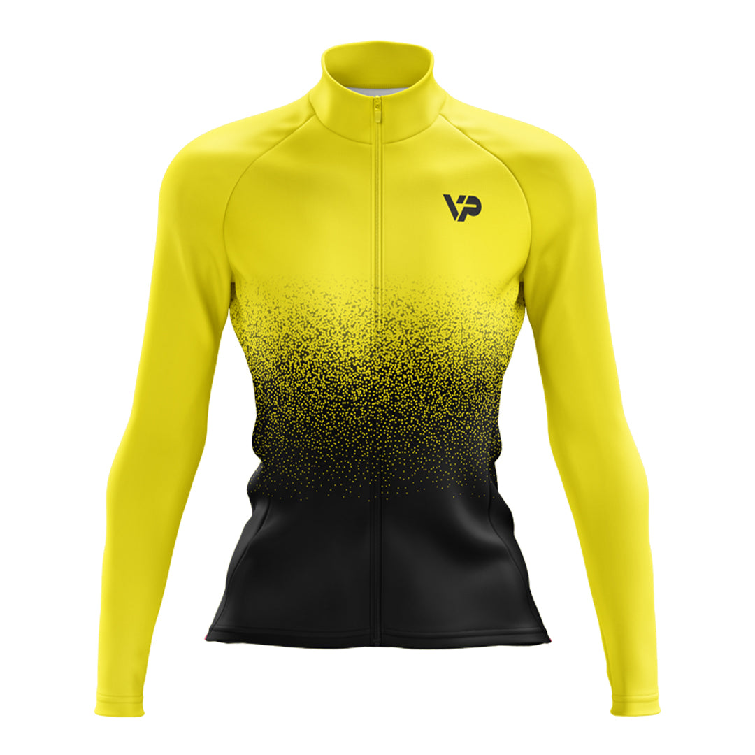 Women's Yellow Long Sleeve Cycling Jersey