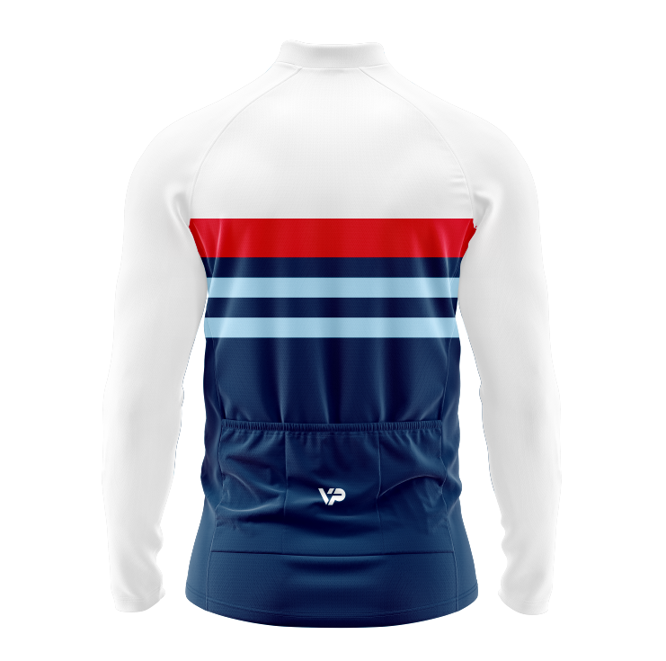 White Lines Long Sleeve Cycling Jersey