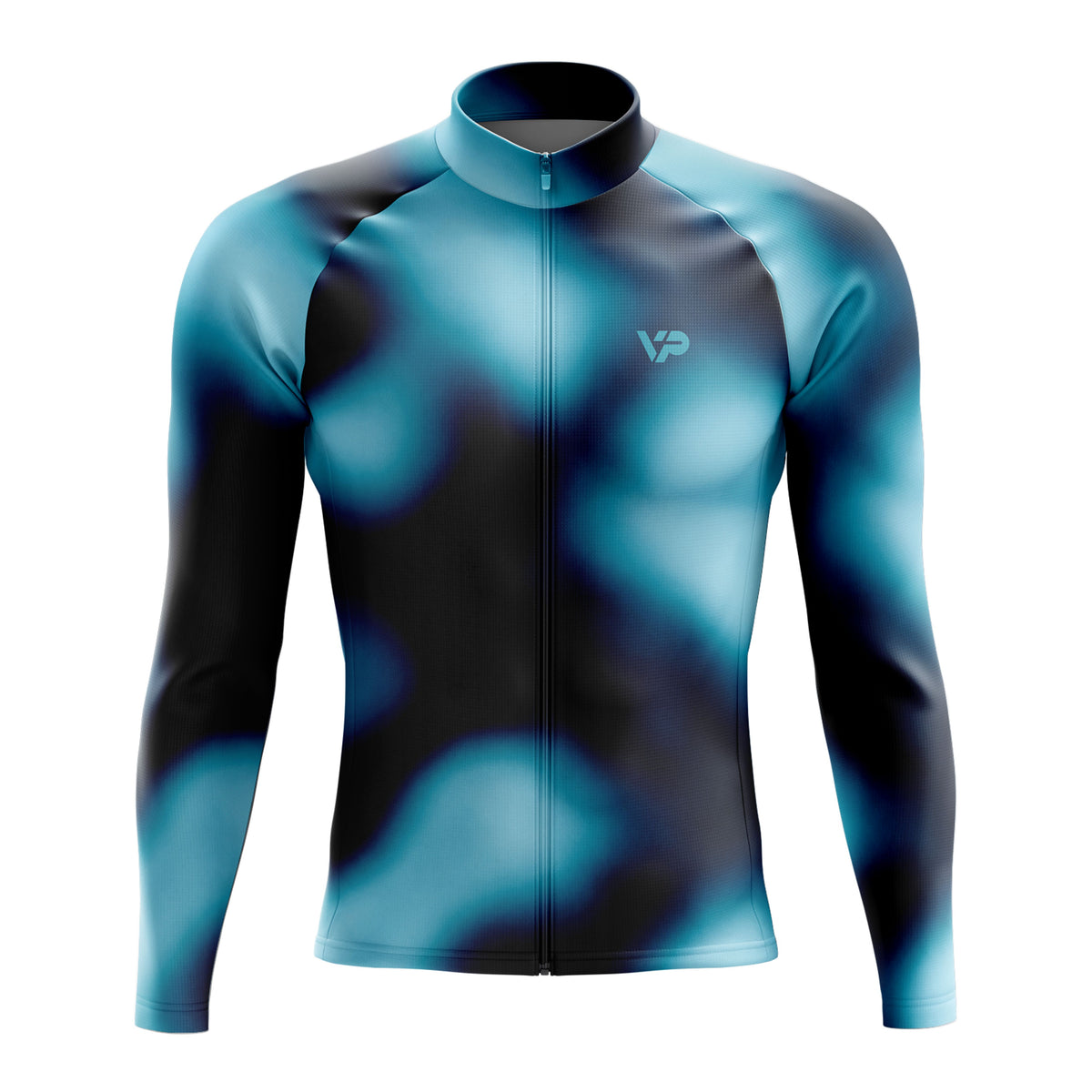 Blue Gradient Long Sleeve Cycling Jersey-Victory Peak Cycling - 30% off now
