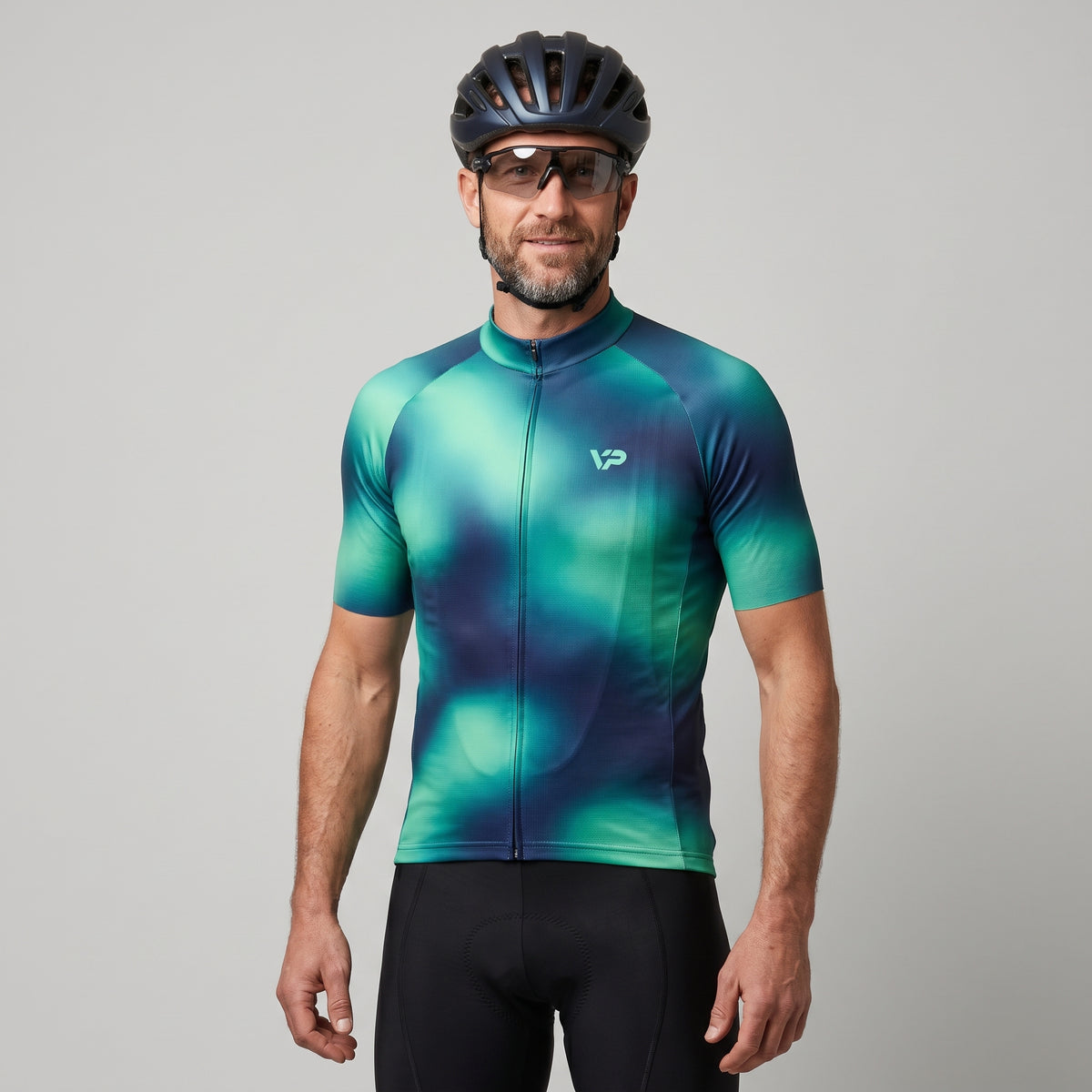 Teal Gradient Cycling Jersey
