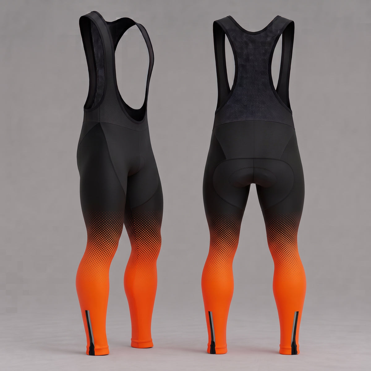 Men's Padded Cycling Bib Tights - Orange Gradient
