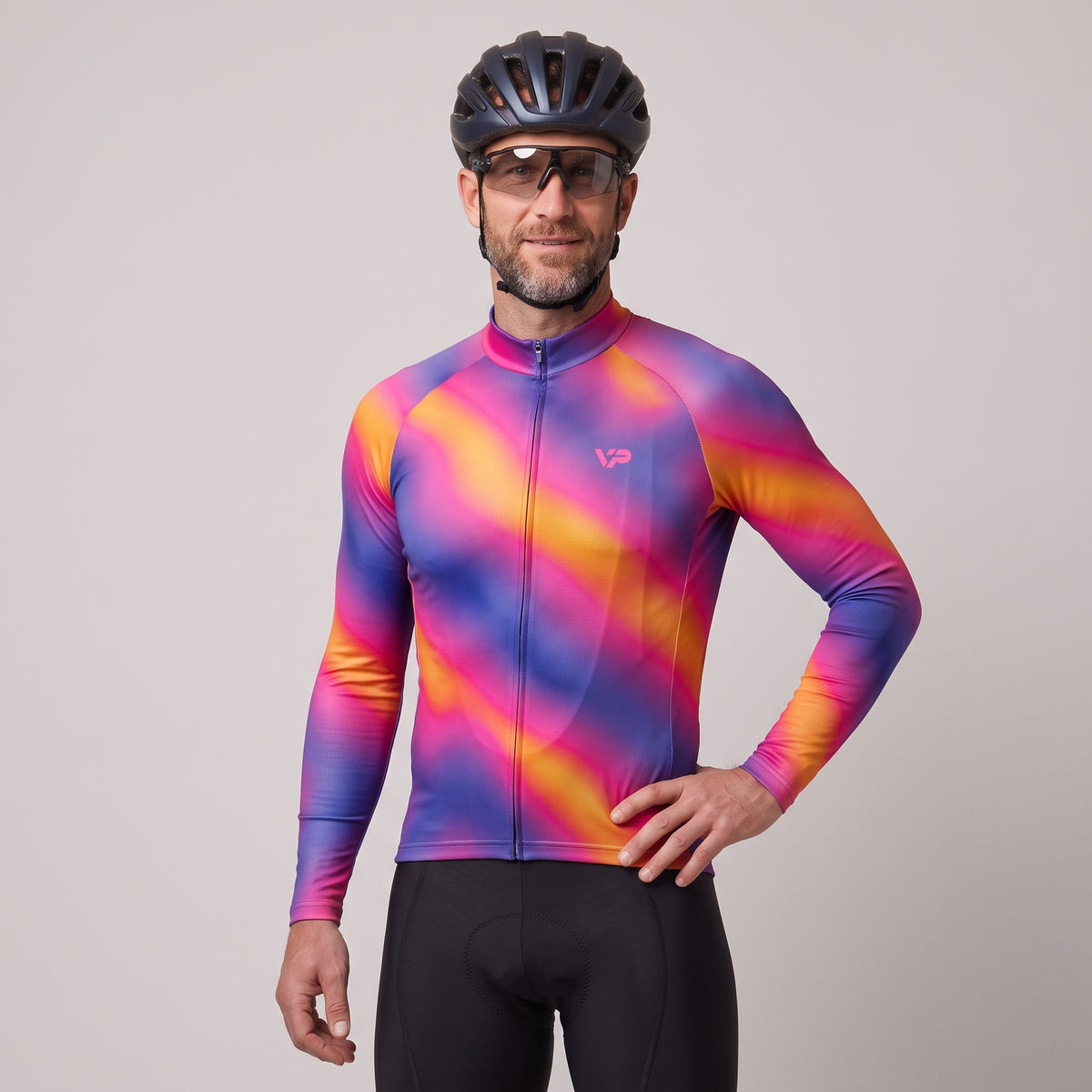 Purple Long Sleeve Cycling Jersey