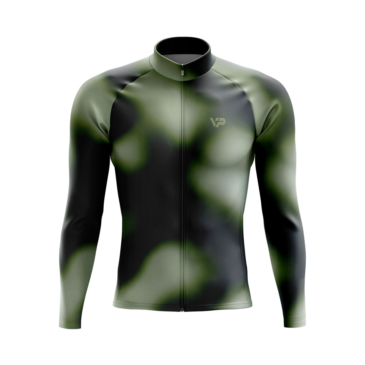 Green Gradient Long Sleeve Cycling Jersey-Victory Peak Cycling - 30% off now
