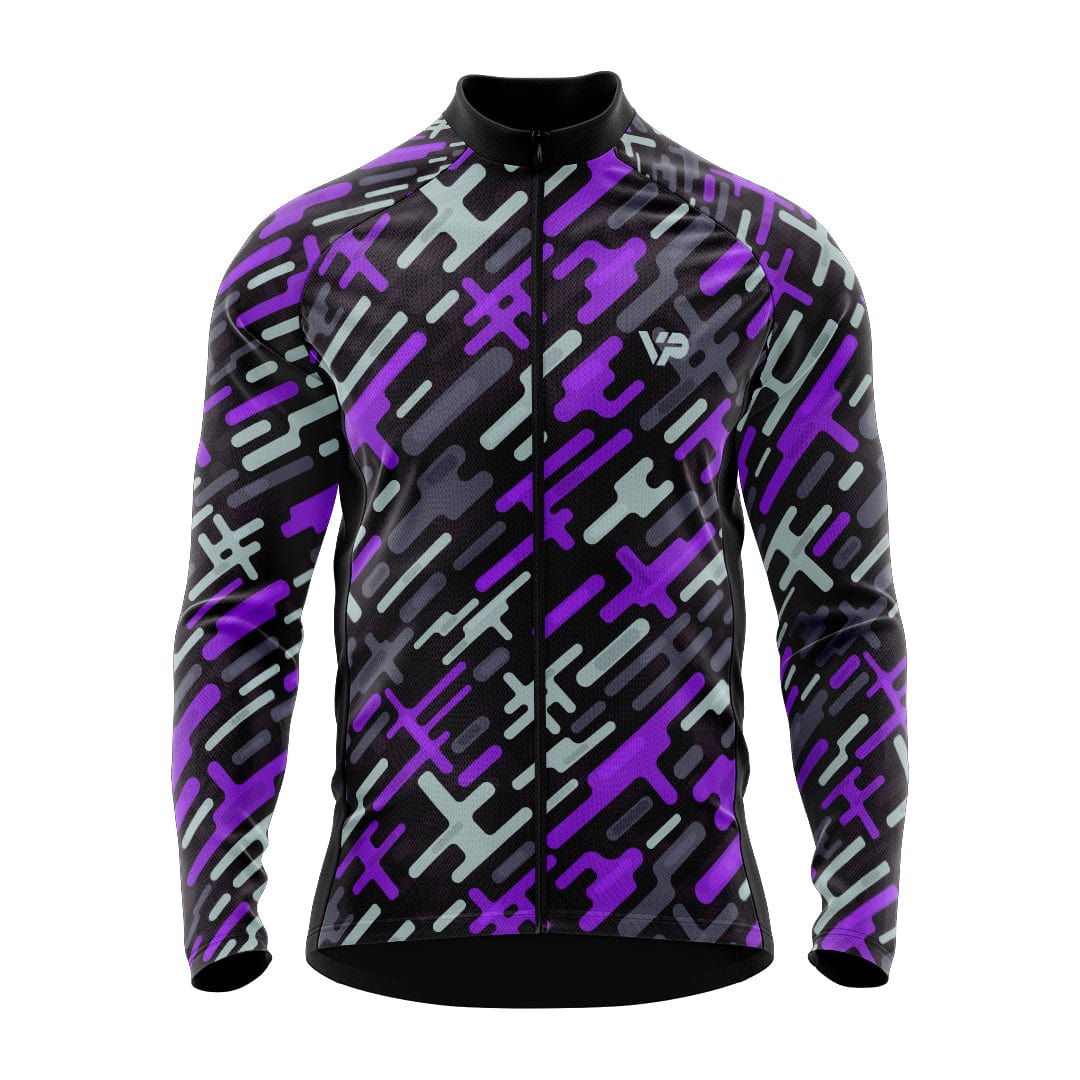 Purple Pattern Long Sleeve Cycling Jersey
