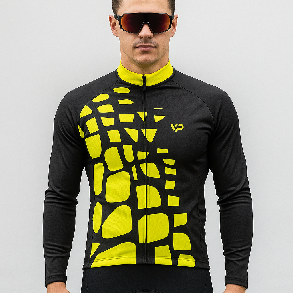 Unique Long Sleeve Cycling Jersey VP14 - Yellow