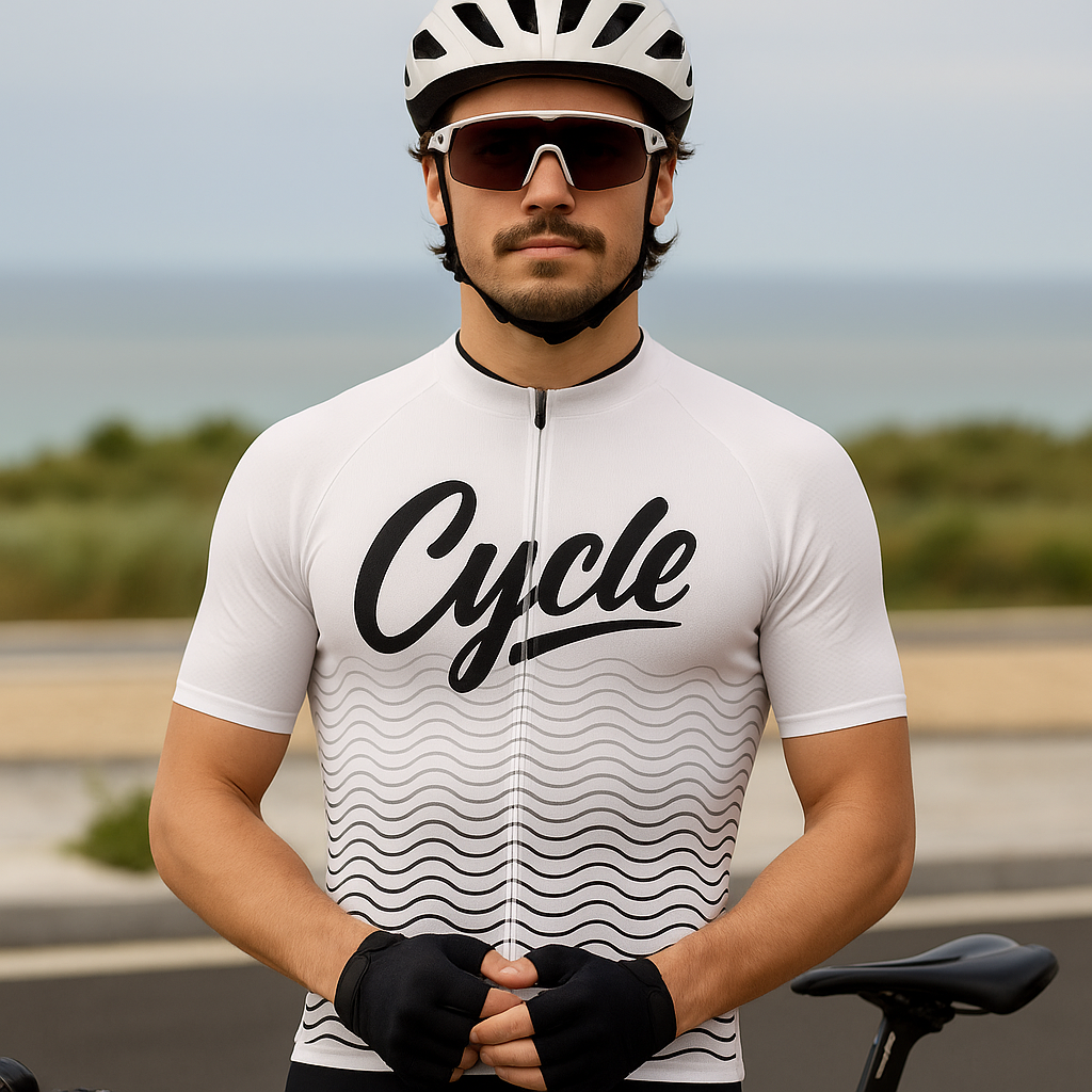 White Cycling Jersey VP12