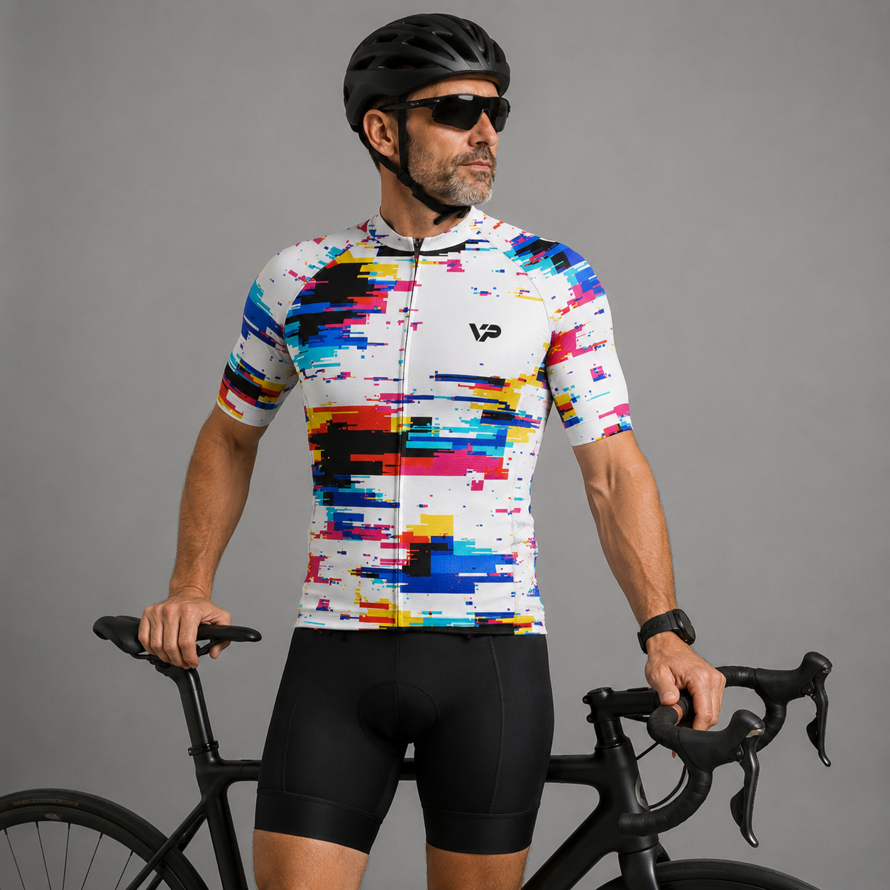 White Pixel Cycling Jersey
