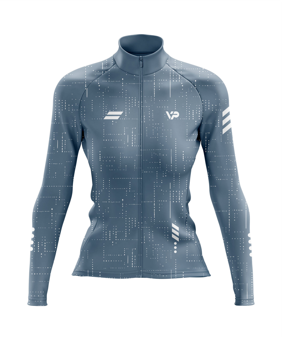 Women's Pure Slate Long Sleeve Cycling Jersey-Victory Peak Cycling - 30% off now