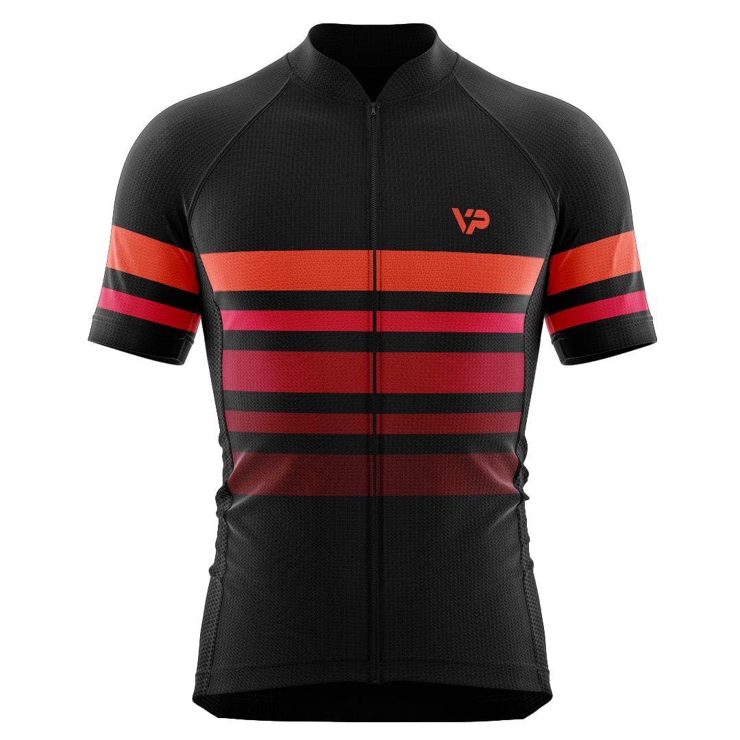 Black Cycling Jersey VP2 Red Lines Victory Peak Cycling