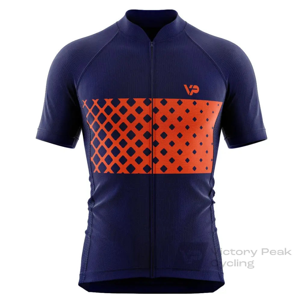 Victory Peak Best Mens Blue Cycling Jersey VP9 - Red Detail