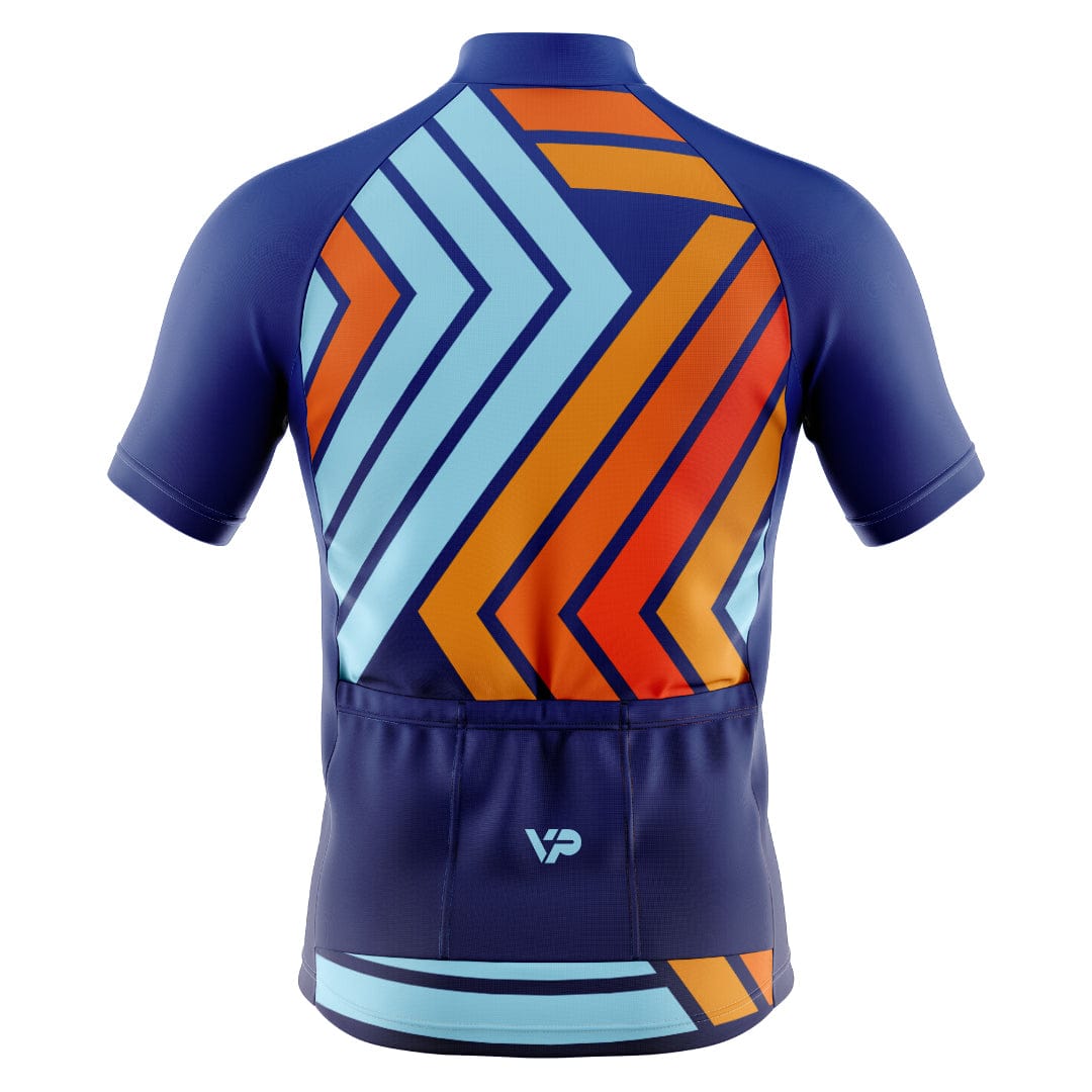 Victory Peak Best Mens Blue Orange Cycling Kit VP5