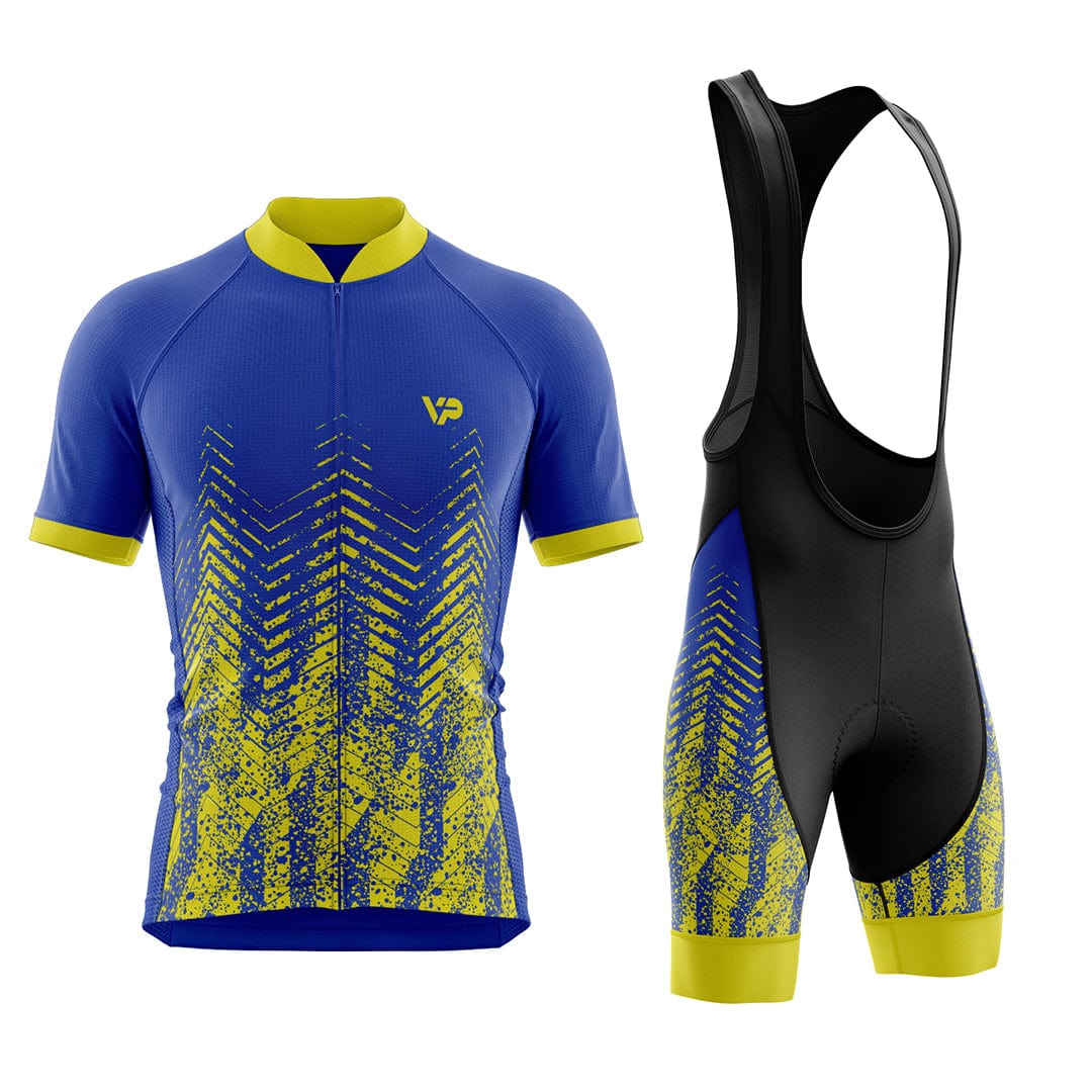 Blue Yellow Cycling Kit Victory Peak Cycling