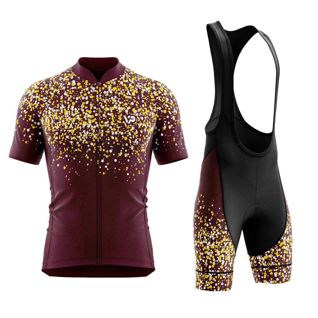 Burgundy Dots Cycling Kit Victory Peak Cycling
