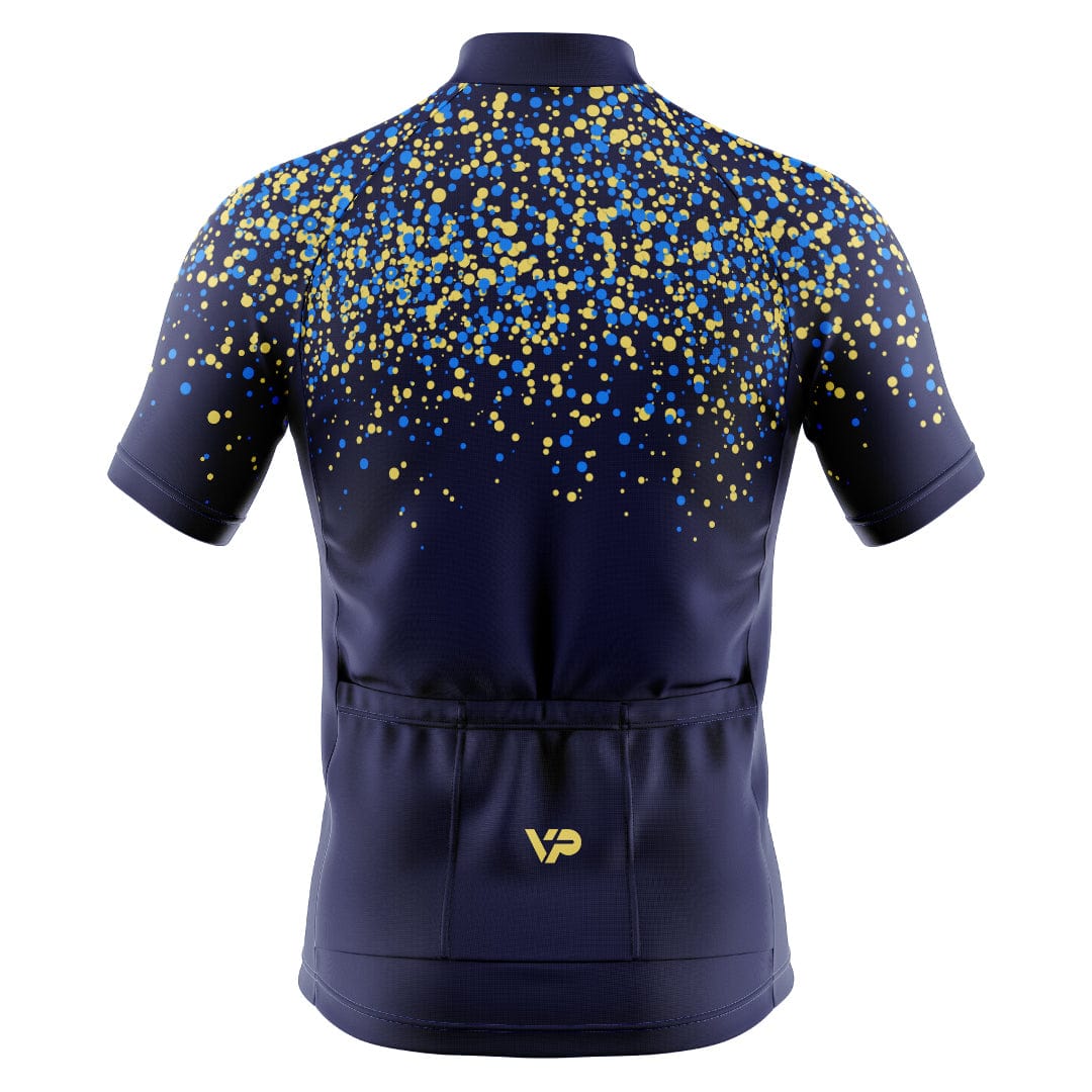 Victory Peak Best Mens Dots Cycling Jersey - Blue