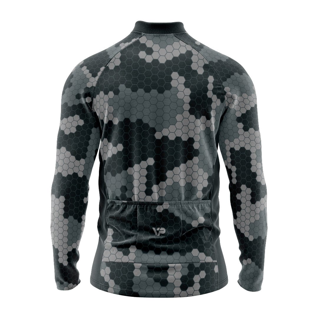 Grey Camouflage Winter Cycling Jacket Thermo Fleece