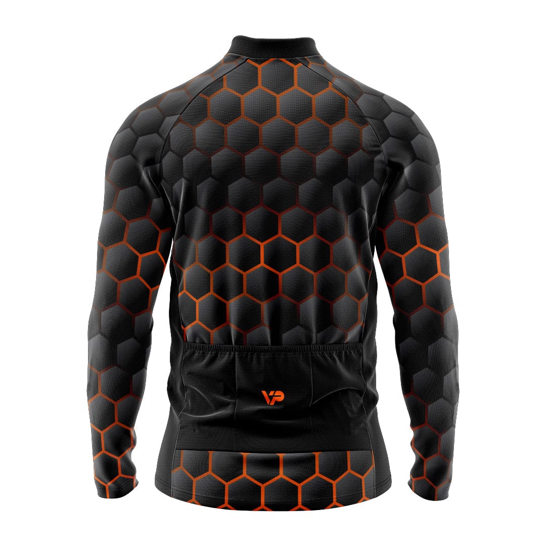 Victory Peak Best Mens Hexagon Long Sleeve Cycling Jersey