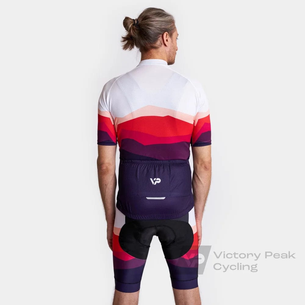 Victory Peak Best Mens Mountains Cycling Jersey - Burgundy