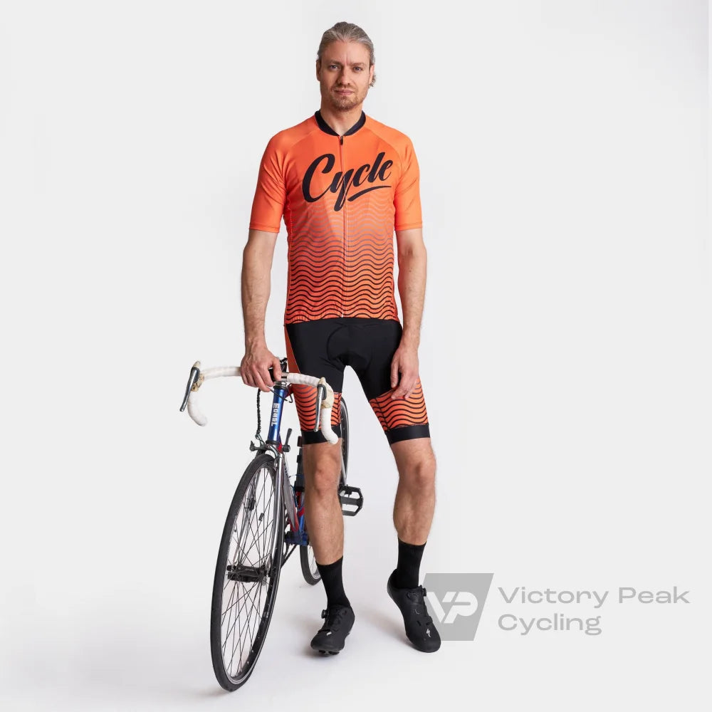 Victory Peak Best Mens Orange Cycling Jersey VP12