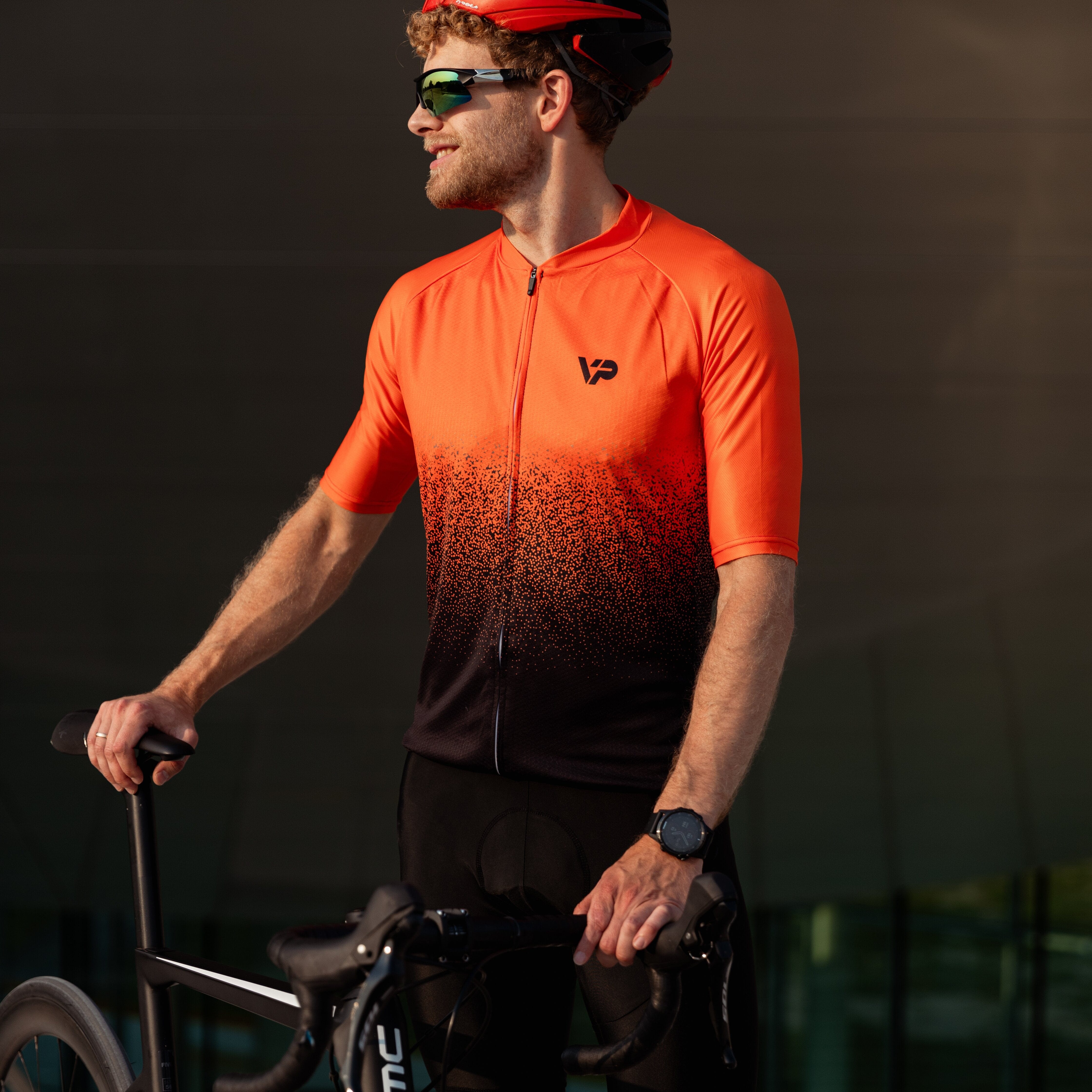 Victory Peak Best Mens Orange Gradient Cycling Jersey