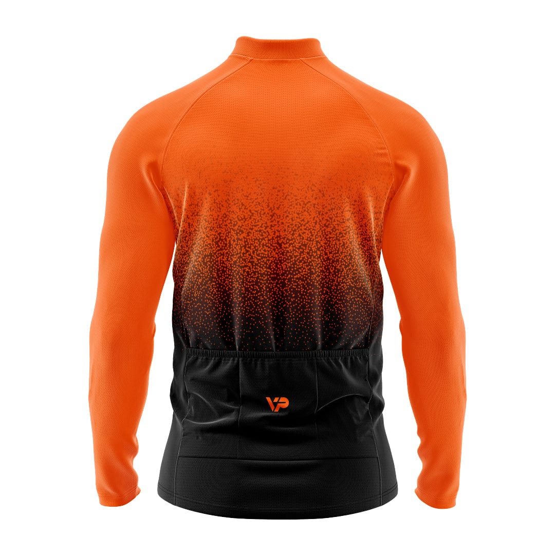 Victory Peak Best Mens Orange Gradient Long Sleeve Cycling Jersey