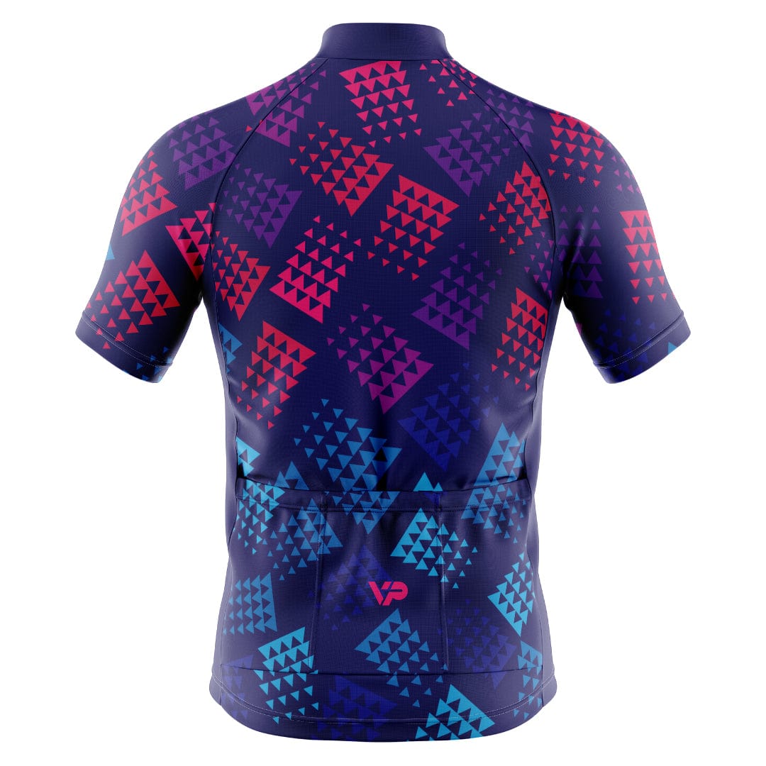 Victory Peak Best Mens Purple Blue Pattern Cycling Jersey