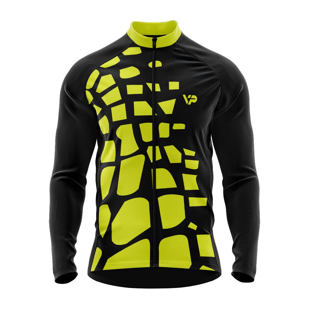 Unique Long Sleeve Cycling Jersey VP14 - Yellow Victory Peak Cycling