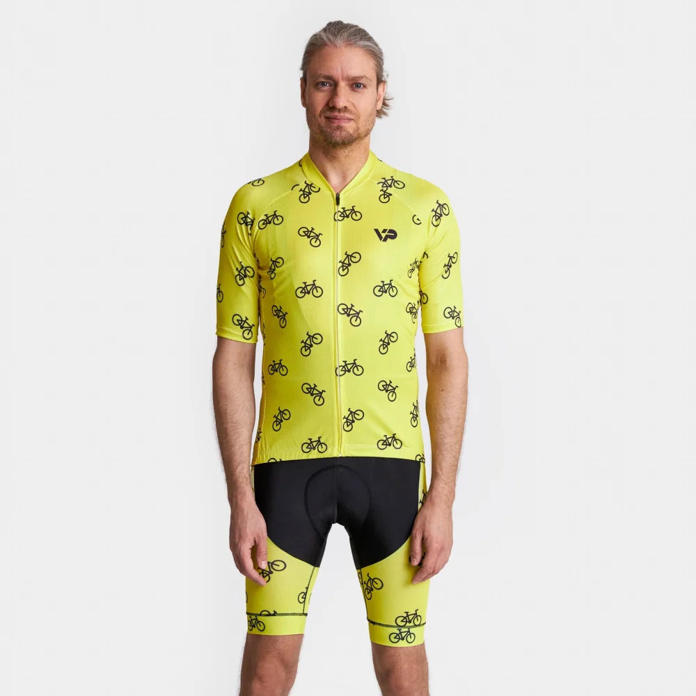 Yellow Cycling Jersey VP8 Victory Peak Cycling